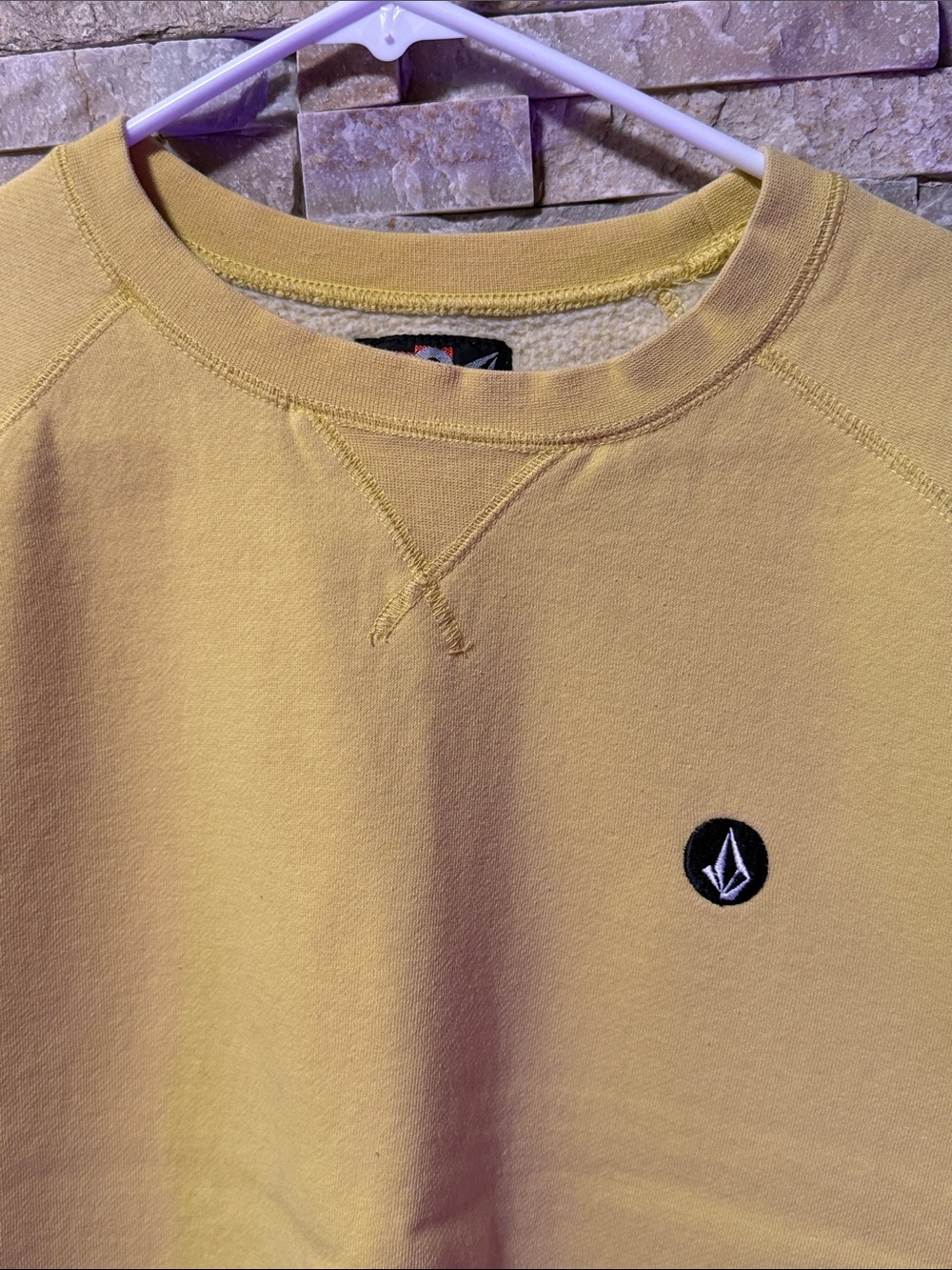 Volcom Men’s Mustard Yellow Crewneck Sweatshirt